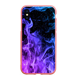 Чехол iPhone XS Max матовый ОГОНЬ НЕОН, цвет: 3D-баблгам
