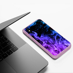 Чехол iPhone XS Max матовый ОГОНЬ НЕОН, цвет: 3D-сиреневый — фото 2