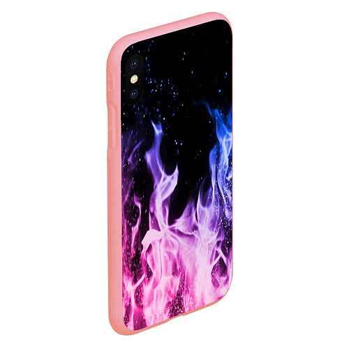 Чехол iPhone XS Max матовый НЕОНОВЫЙ ОГОНЬ / 3D-Баблгам – фото 2