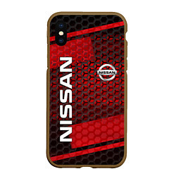 Чехол iPhone XS Max матовый NISSAN, цвет: 3D-коричневый