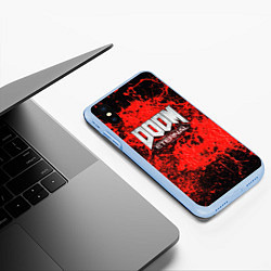 Чехол iPhone XS Max матовый Doom Eternal, цвет: 3D-голубой — фото 2
