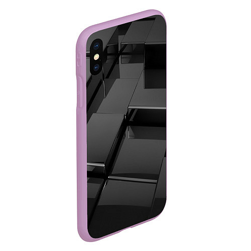 Чехол iPhone XS Max матовый ПЛИТЫ 3D / 3D-Сиреневый – фото 2
