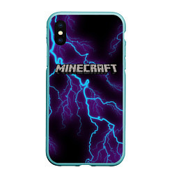 Чехол iPhone XS Max матовый MINECRAFT, цвет: 3D-мятный