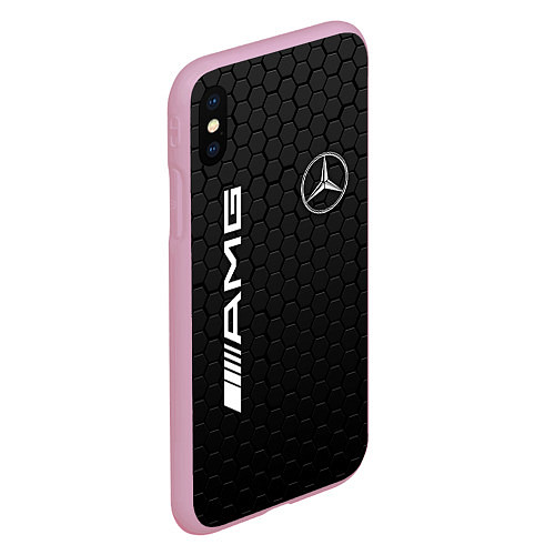 Чехол iPhone XS Max матовый MERCEDES-BENZ AMG / 3D-Розовый – фото 2