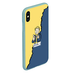 Чехол iPhone XS Max матовый Fallout logo boy, цвет: 3D-мятный — фото 2