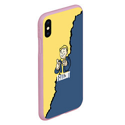 Чехол iPhone XS Max матовый Fallout logo boy, цвет: 3D-розовый — фото 2