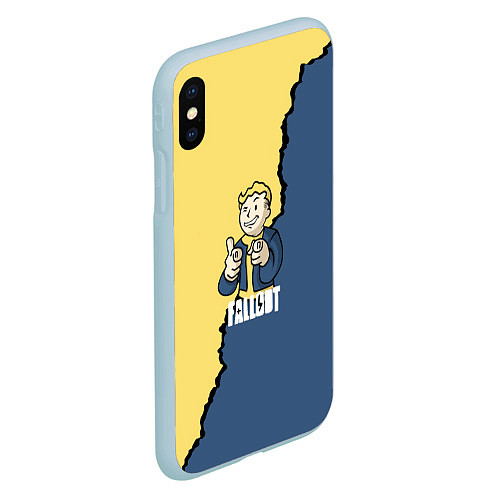 Чехол iPhone XS Max матовый Fallout logo boy / 3D-Голубой – фото 2