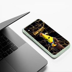 Чехол iPhone XS Max матовый Peely Fortnite, цвет: 3D-салатовый — фото 2