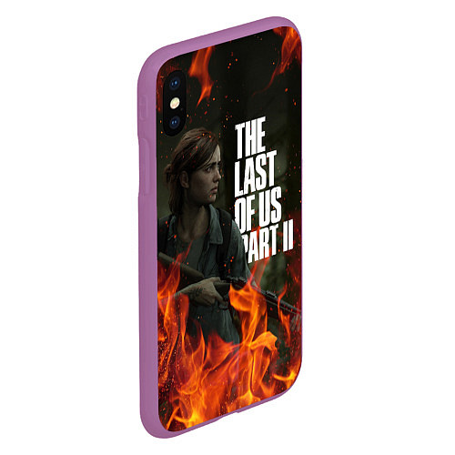 Чехол iPhone XS Max матовый THE LAST OF US 2 / 3D-Фиолетовый – фото 2