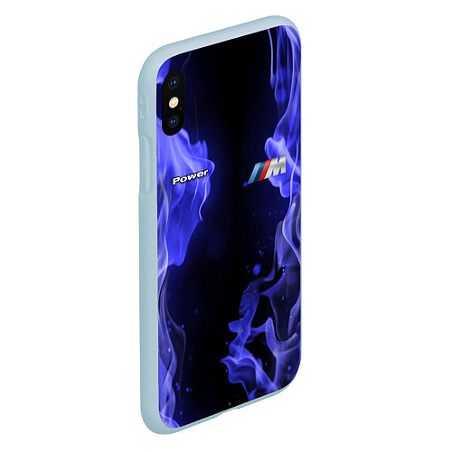 Чехол iPhone XS Max матовый BMW FIRE / 3D-Голубой – фото 2