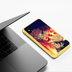 Чехол iPhone XS Max матовый FAIRY TAIL ХВОСТ ФЕИ, цвет: 3D-желтый — фото 2
