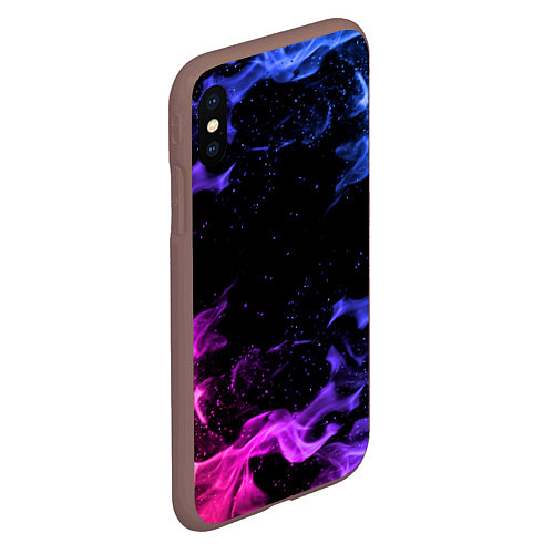 Чехол iPhone XS Max матовый ОГОНЬ НЕОН / 3D-Коричневый – фото 2