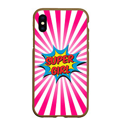 Чехол iPhone XS Max матовый Super Girl
