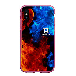 Чехол iPhone XS Max матовый HONDA, цвет: 3D-малиновый