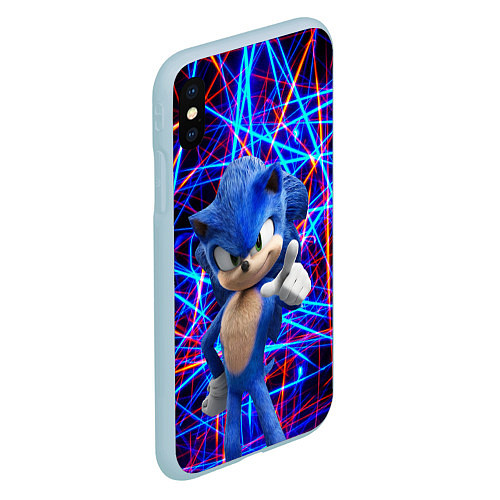 Чехол iPhone XS Max матовый Sonic / 3D-Голубой – фото 2