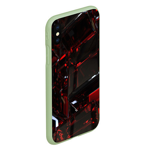 Чехол iPhone XS Max матовый МЕТАЛЛИЧЕСКИЙ / 3D-Салатовый – фото 2