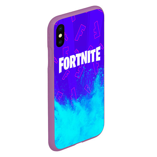 Чехол iPhone XS Max матовый FORTNITE ФОРТНАЙТ / 3D-Фиолетовый – фото 2