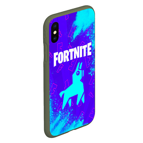 Чехол iPhone XS Max матовый FORTNITE ФОРТНАЙТ / 3D-Темно-зеленый – фото 2