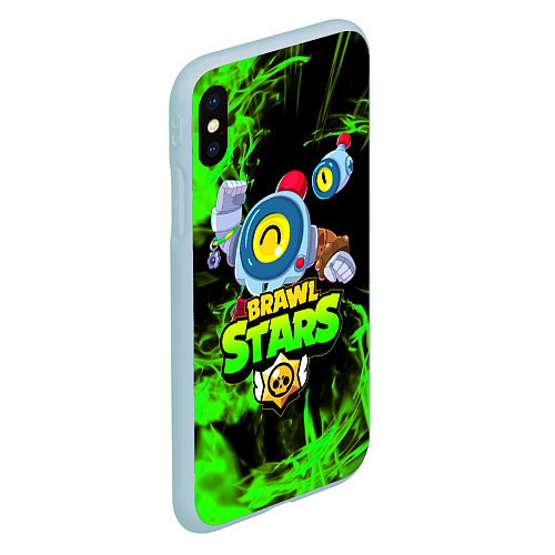 Чехол iPhone XS Max матовый BRAWL STARS NANI / 3D-Голубой – фото 2