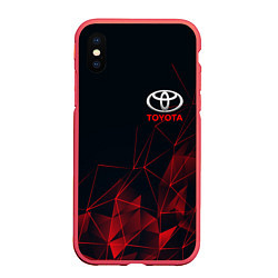 Чехол iPhone XS Max матовый TOYOTA, цвет: 3D-красный