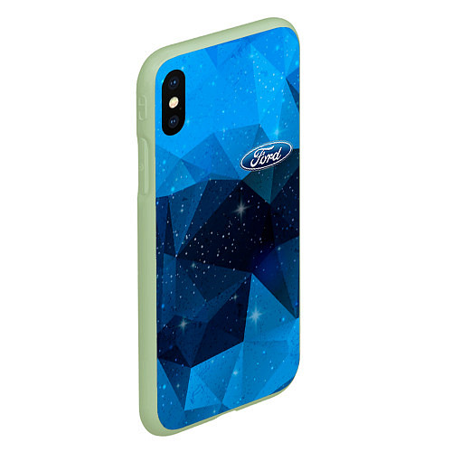 Чехол iPhone XS Max матовый FORD / 3D-Салатовый – фото 2