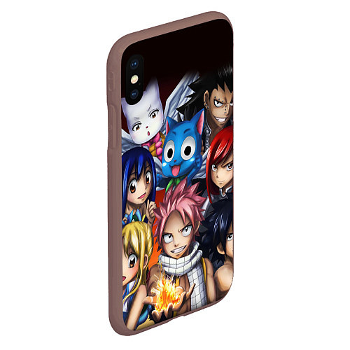 Чехол iPhone XS Max матовый FAIRY TAIL ХВОСТ ФЕИ / 3D-Коричневый – фото 2