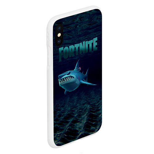 Чехол iPhone XS Max матовый Loot Shark Fortnite / 3D-Белый – фото 2