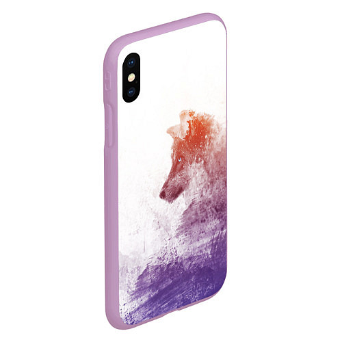 Чехол iPhone XS Max матовый ВОЛК D / 3D-Сиреневый – фото 2