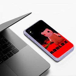 Чехол iPhone XS Max матовый Roblox Piggy, цвет: 3D-светло-сиреневый — фото 2