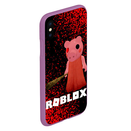 Чехол iPhone XS Max матовый Roblox Piggy / 3D-Фиолетовый – фото 2