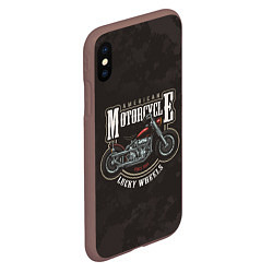 Чехол iPhone XS Max матовый American Motorcycle Z, цвет: 3D-коричневый — фото 2