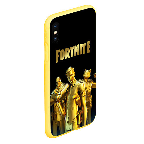 Чехол iPhone XS Max матовый FORTNITE GOLD SQUAD / 3D-Желтый – фото 2