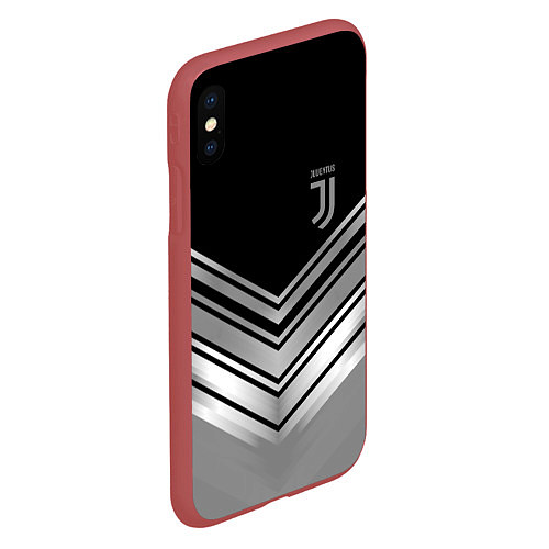 Чехол iPhone XS Max матовый JUVENTUS / 3D-Красный – фото 2