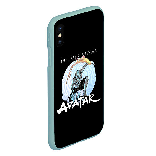 Чехол iPhone XS Max матовый Аватар Легенда об Аанге / 3D-Мятный – фото 2