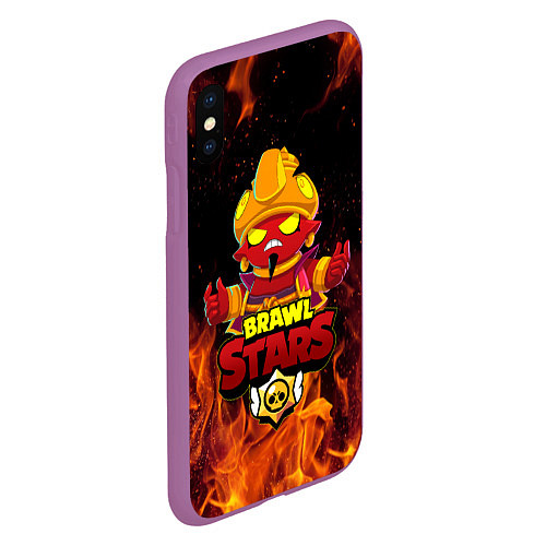 Чехол iPhone XS Max матовый BRAWL STARS EVIL GENE ДЖИН / 3D-Фиолетовый – фото 2