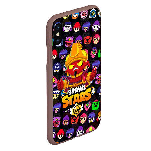 Чехол iPhone XS Max матовый BRAWL STARS EVIL GENE ДЖИН / 3D-Коричневый – фото 2