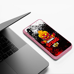 Чехол iPhone XS Max матовый BRAWL STARS EVIL GENE ДЖИН, цвет: 3D-малиновый — фото 2