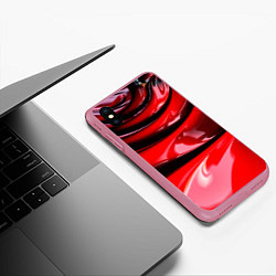 Чехол iPhone XS Max матовый ТЕКСТУРА, цвет: 3D-малиновый — фото 2