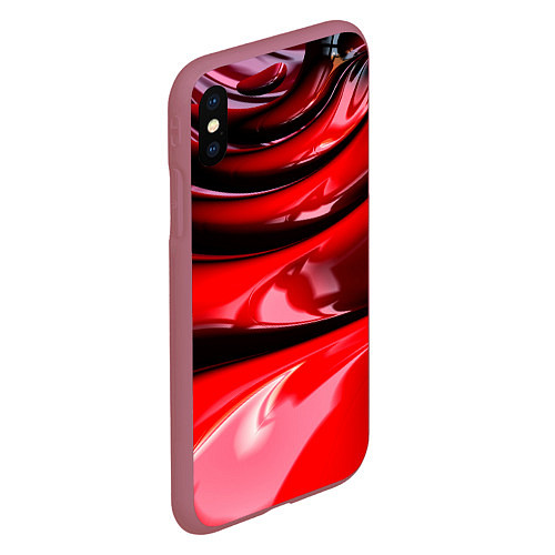 Чехол iPhone XS Max матовый ТЕКСТУРА / 3D-Малиновый – фото 2