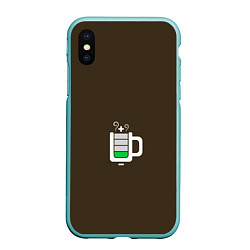 Чехол iPhone XS Max матовый Батарейка заряд чашка кофе