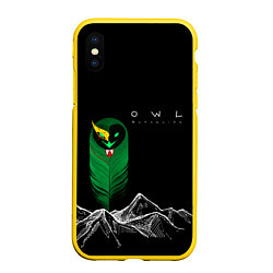 Чехол iPhone XS Max матовый Owl blacklist, цвет: 3D-желтый
