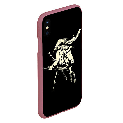 Чехол iPhone XS Max матовый Самурай Z / 3D-Малиновый – фото 2