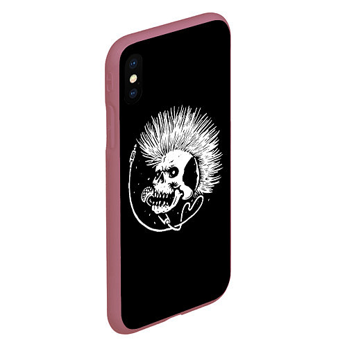 Чехол iPhone XS Max матовый Панк Z / 3D-Малиновый – фото 2