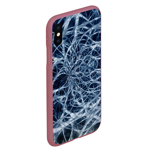 Чехол iPhone XS Max матовый Нервная система / 3D-Малиновый – фото 2