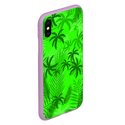 Чехол iPhone XS Max матовый ПАЛЬМЫ ЛЕТО TROPICAL, цвет: 3D-сиреневый — фото 2