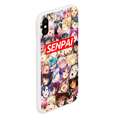 Чехол iPhone XS Max матовый SENPAI СЕНПАЙ / 3D-Белый – фото 2