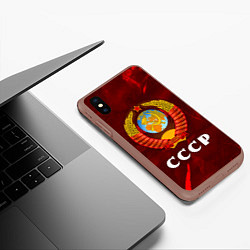 Чехол iPhone XS Max матовый СССР USSR, цвет: 3D-коричневый — фото 2