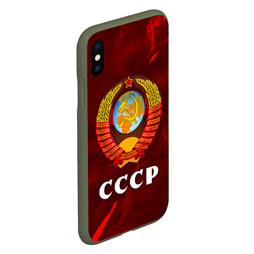 Чехол iPhone XS Max матовый СССР USSR / 3D-Темно-зеленый – фото 2