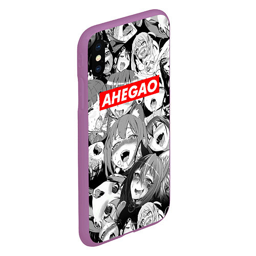 Чехол iPhone XS Max матовый AHEGAO АХЕГАО / 3D-Фиолетовый – фото 2