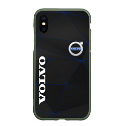 Чехол iPhone XS Max матовый VOLVO, цвет: 3D-темно-зеленый